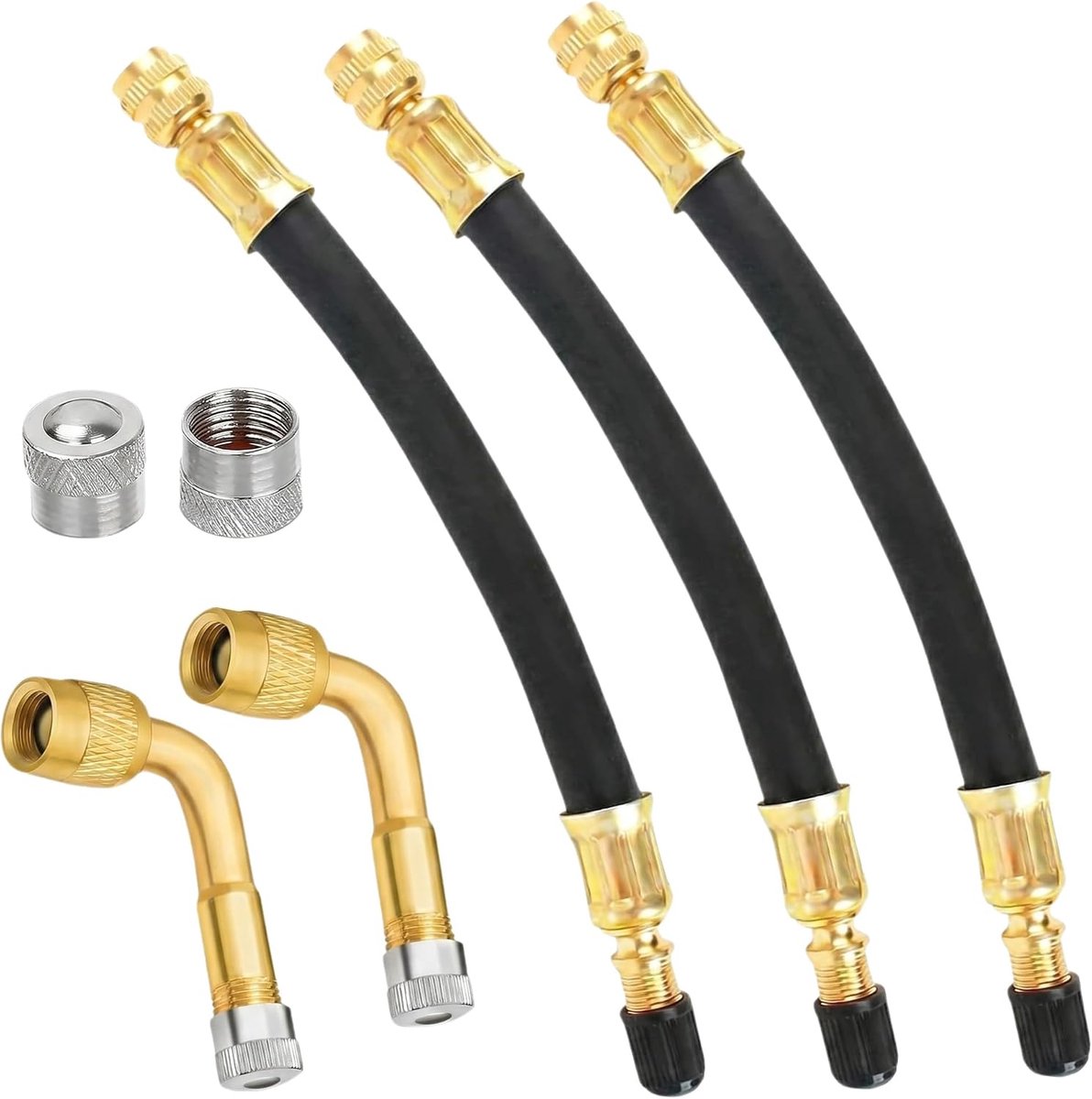 7 stuks autoventielverlenging, ventielverlenging, autoventielverlenging, autoventieladapter, hoekadapter voor auto, motorfiets, fiets, scooter, camper