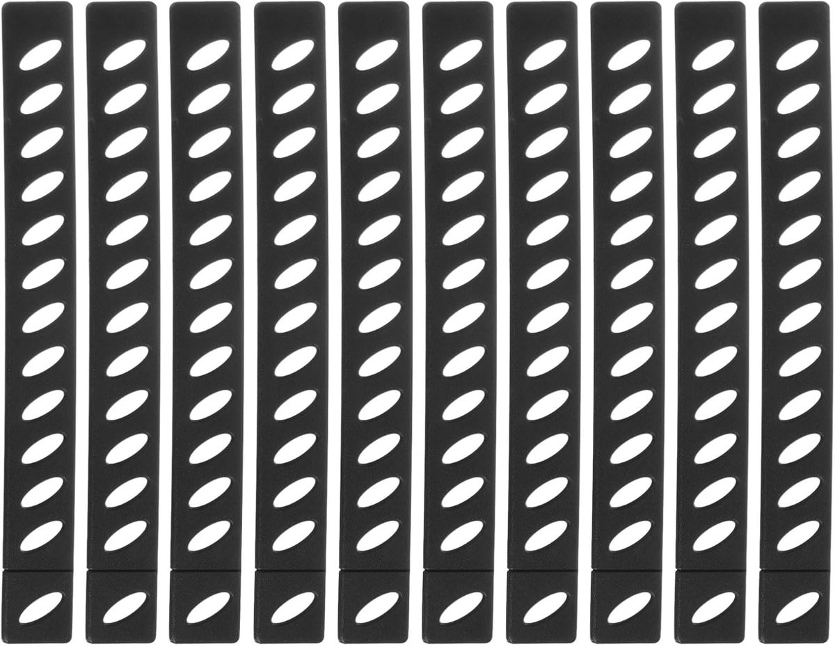 Lemmetrandbeschermers, 10 stuks, 205 x 20 x 4,3 mm, kunststof mesrandafdekkingen, universele mesafdekking, messchede voor de keuken, zwart