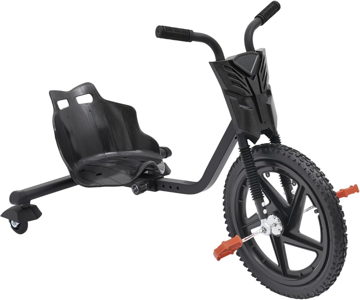 Drift-Trike met pedaalaandrijving, go-kart belastbaar tot 80 kg, jeugd-Trike 4 versnellingen, voertuig met stabiele driewieler-constructie, glijvoertuig, kantelvrij design, voor kinderen, outdoor