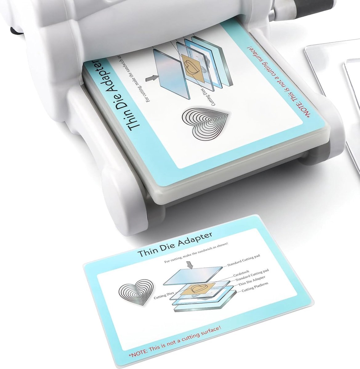 2 stuks dunne matrijsadapter voor stansmachine; PC Plastic Standaard Adapter Pad voor Dunne Wafer Matrijzen Verhoogt Snijvermogen Scrapbooking Stansplaat Adapter 9x6 inch (22,8 x 15,4 cm)