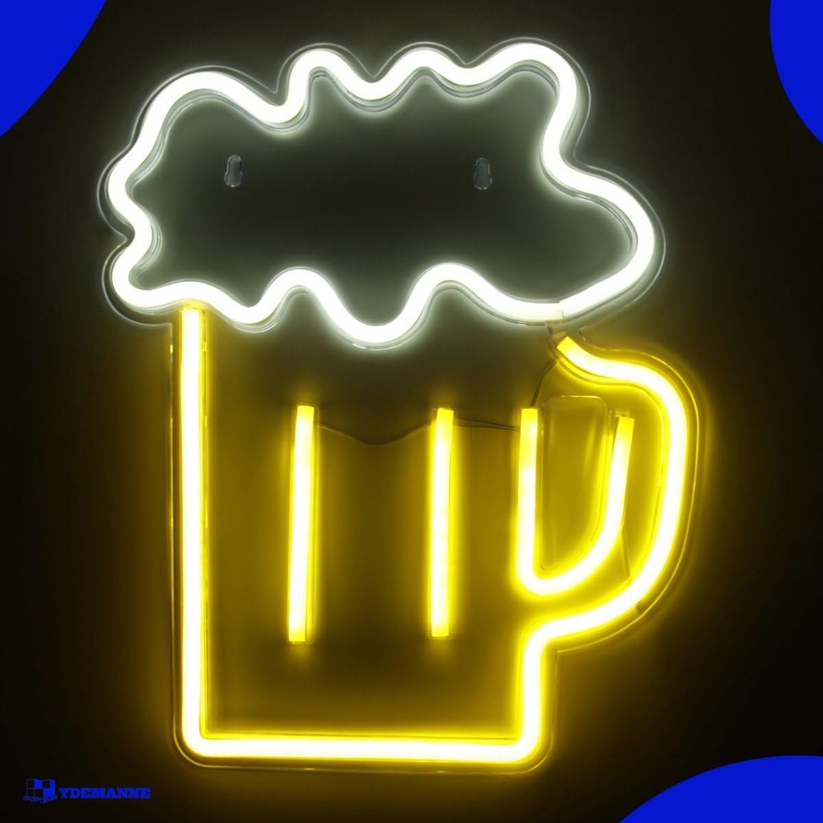Neon lamp - Bierglas - Inclusief ophanghaken - Neon verlichting - Perfect voor mancave - SnelShoppen