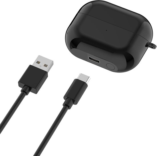 Compatibel met Samsung Galaxy Buds 3 Pro - Oplaadbehuizing - Houder voor oordopjes SM-R630 (zwart) van compatibel — afbeelding 2