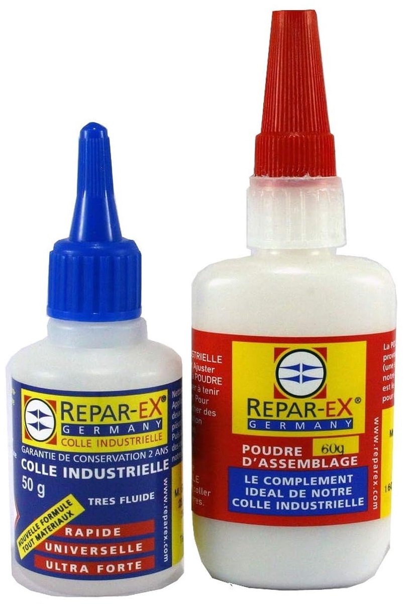 Repair-ex lijmset 50 g - 60 g opbouwpoeder - inclusief pipetten en vervangnozzels - ideaal voor reparaties - ShopVlot