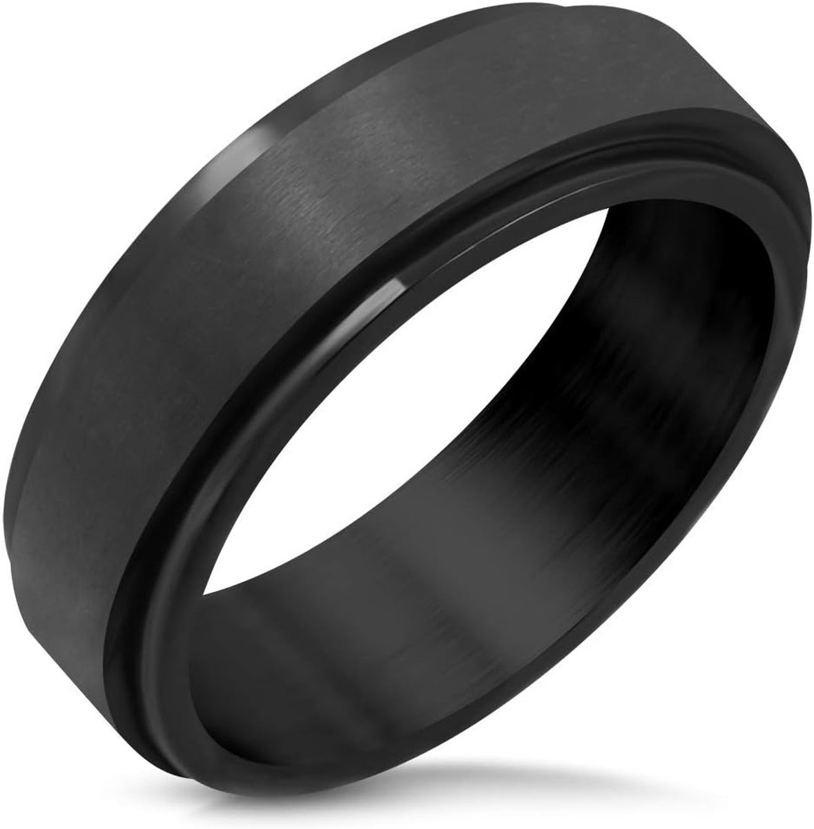 Rotating ring voor mannen - matte zwarte ZR0157 - veelzijdig ontwerp - verbetert de ervaring - ShopVlot