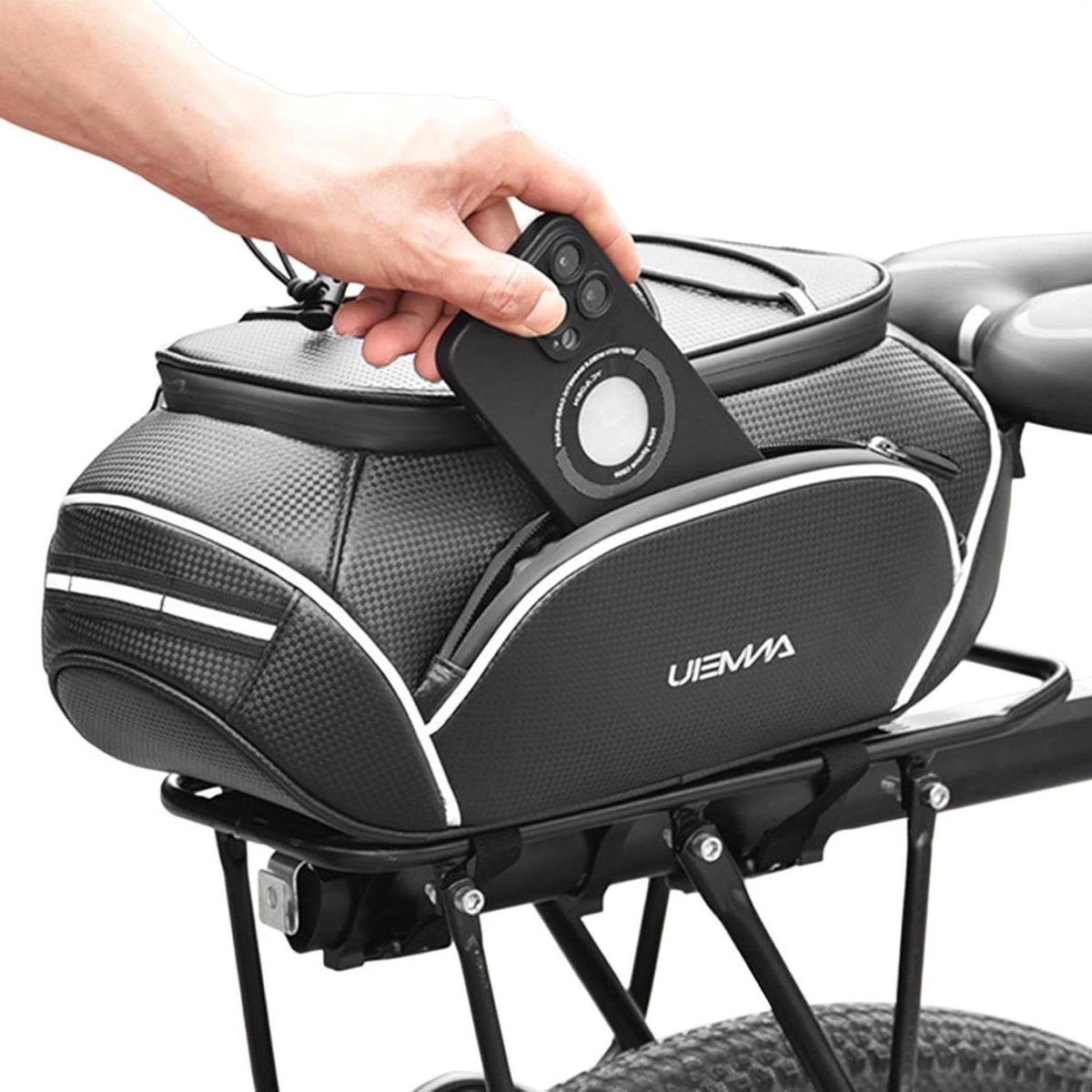 Fietstas Waterdicht - Zadeltas Fiets - Fietsen Bagage - Harde Schaal - 10 L - Zwart