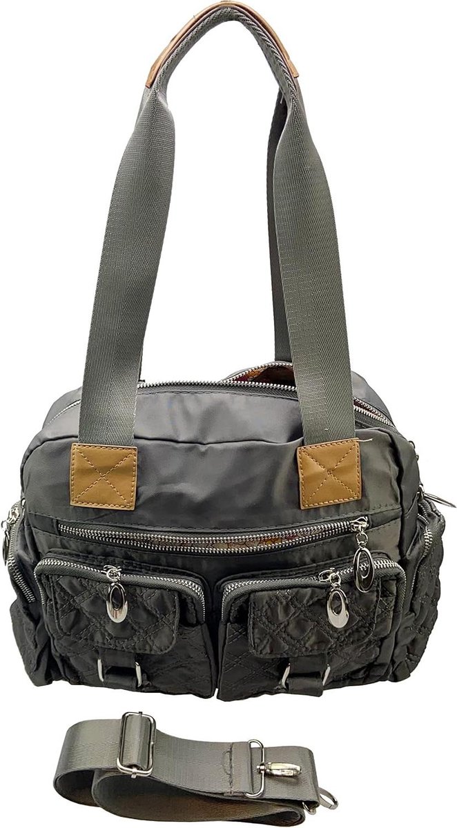 Schoudertas Dames - Handtas Hobo - Dagelijks Gebruik - Veelzijdig Combineerbaar - 30 x 12 x 25 cm - Grijs