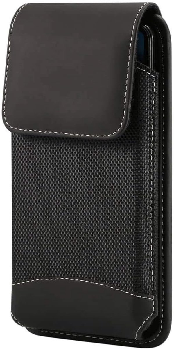 Case Cover Vertical Leather and Nylon voor Lenovo K13 (2021) - Black