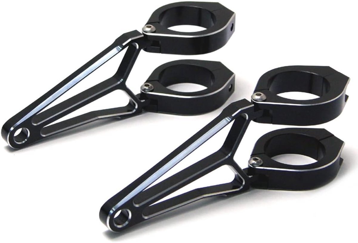gemonteerde motor koplamp beugels 40mm - 41mm Razor Style CNC gefreesd Billet Aluminium - PAIR