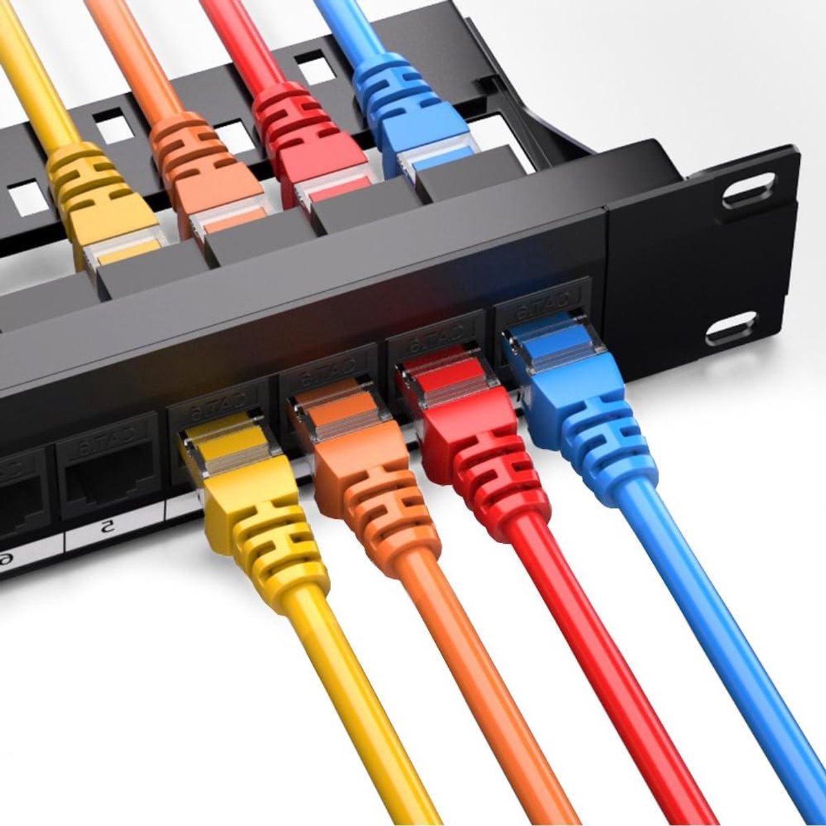 Netwerk Patchpaneel - Ethernet Poorten - Netwerk Organisatie - 24 Poorten 1U - 48.3 cm - Zwart
