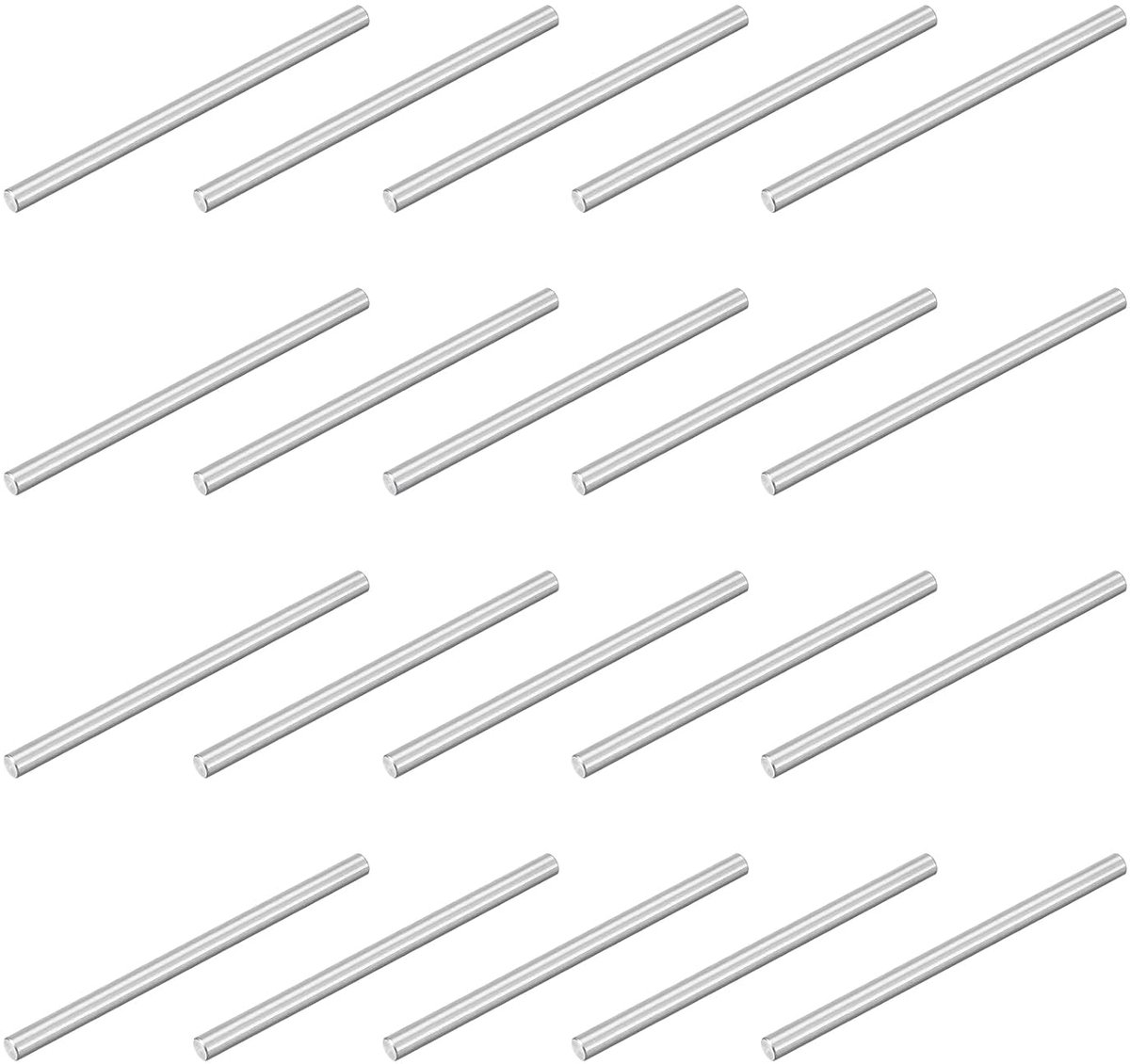 20 stuks M3 x 50 mm 304 centreerdoorn van roestvrij staal, cilindrische penhouder voor planken, parallelle stift, voor mechanische productie, industrie, meubelinstallatie, zilver