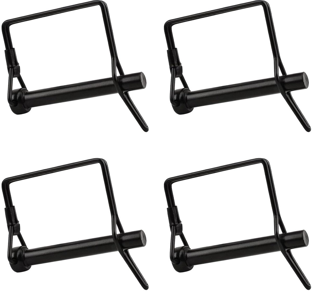 Wire Lock Pin, 4 STKS 8 mm Carbon Steel Shaft Locking Pin Veiligheid Koppeling Pin Vierkante Loop Wire Lock Trailers Pin voor Boerderij Gazon Tuin