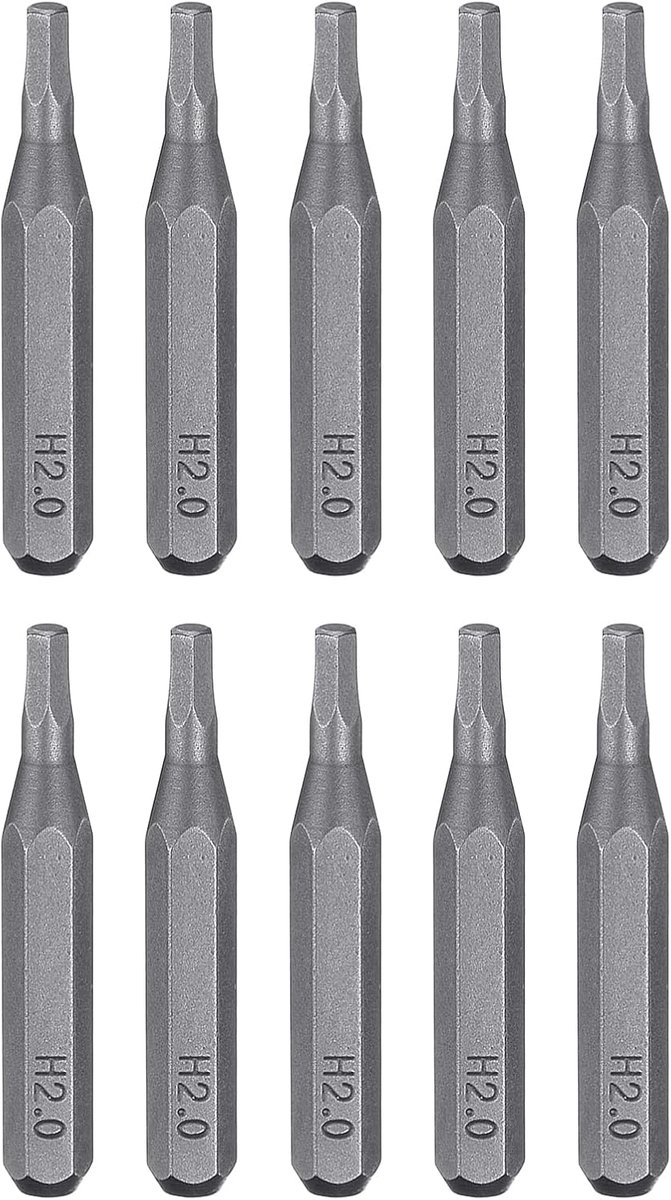 10 stuks H2.0 zeskantige schroevendraaierbit 5/32 inch zeskantige schacht 28 mm lange magnetische zeskantige zeskantbits