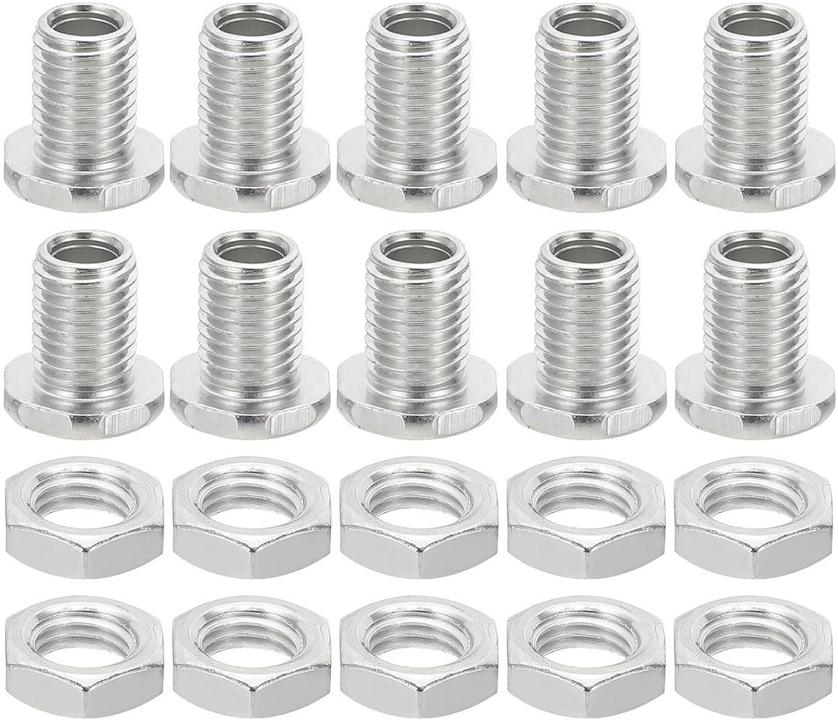 M8 x 13 mm zeskantschroeven en moeren, set van 10 fijne schroefdraadschroeven, assortiment zeskantschroeven, doorgangsschroef, holle schroefverbinding voor kroonluchterbevestigingen