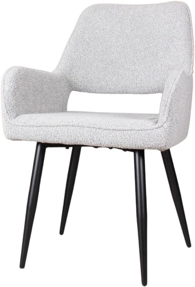 Eetstoel Lenon 2.0 - grijs - boucle stof - stijlvol en comfortabel - SnelShoppen