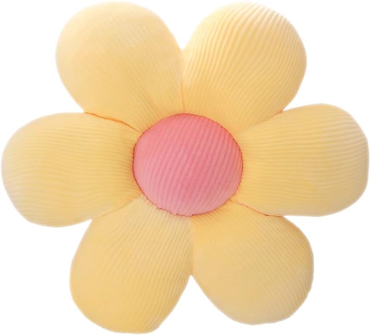 1 stuk 60 cm bloemkussen vloermat sierkussen stoelkussen decoratieve kussenhoes kamerdecoratie pluche kussen, geel en roze