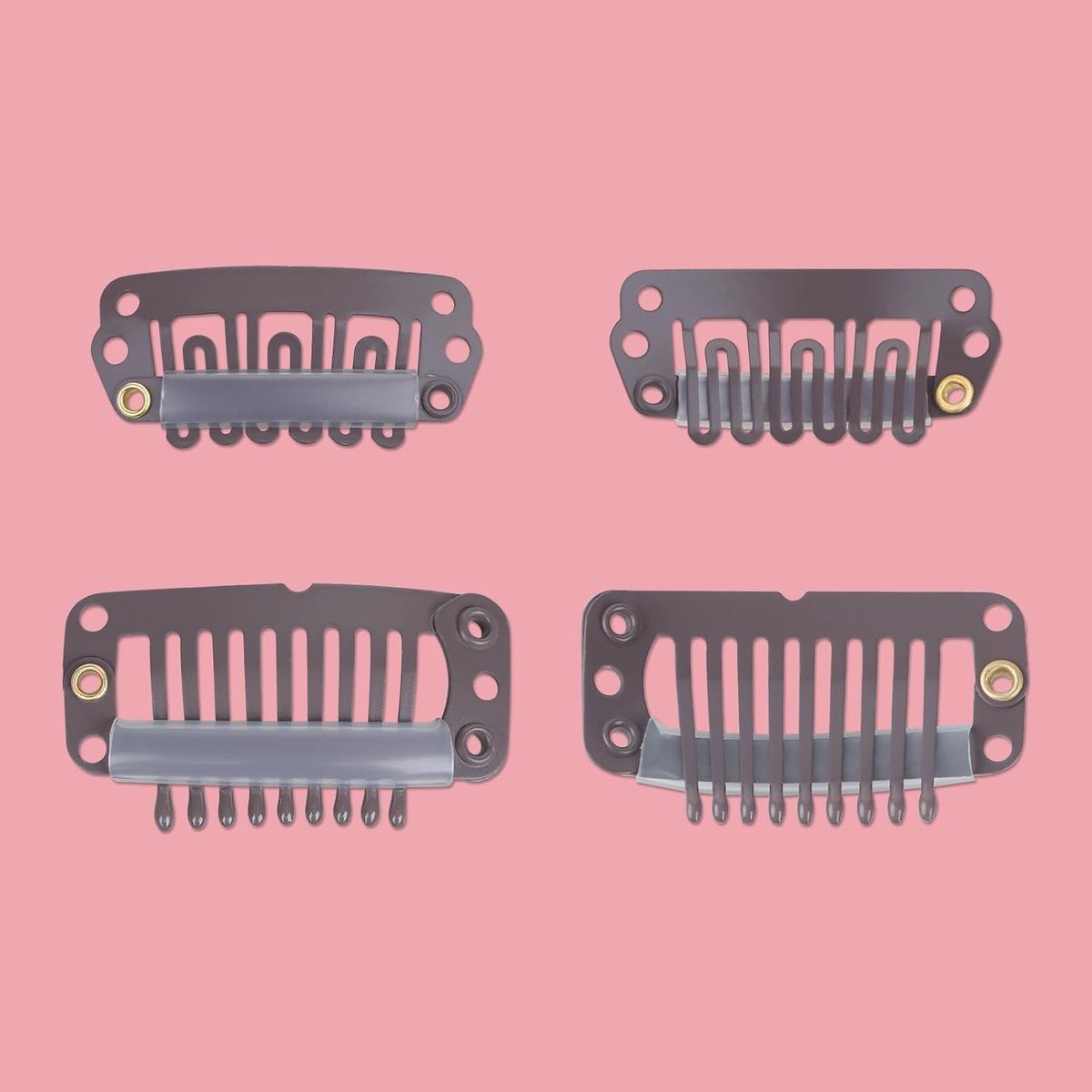 2 donkere clips voor extensies en haarverlenging, U-vorm, vervangende haarclips voor Secret Wire Hair Extensions van echt haar, metaal, roostvrij staal