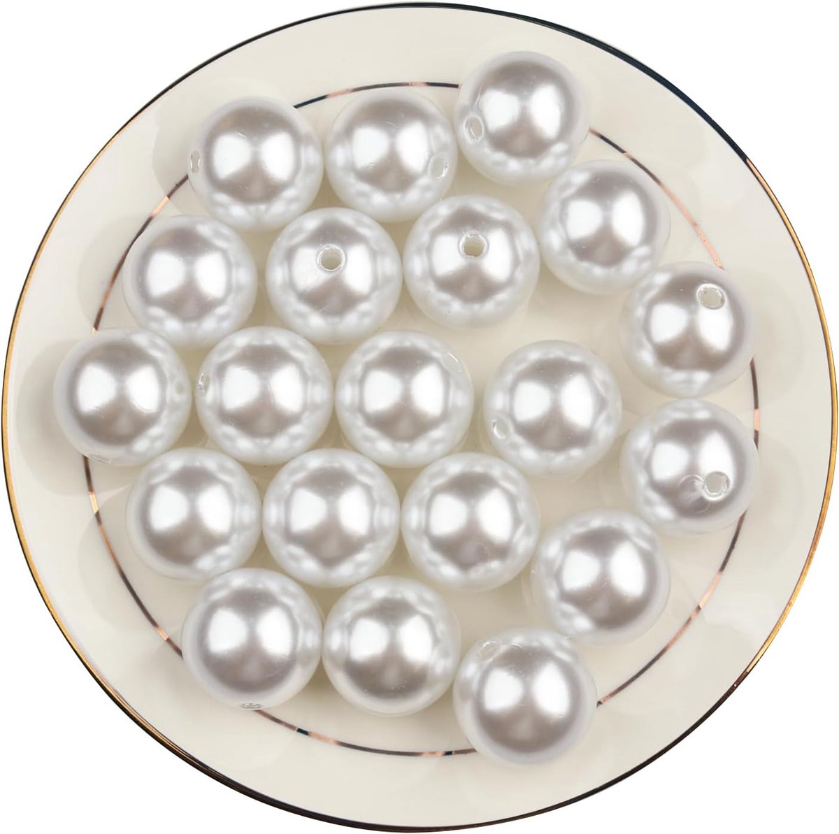 Kunstparels, 20 stuks 25mm Ronde Losse Parels voor DIY Projecten, Cadeaus, Sieraden Maken, Vaasvulling, Make-up Doos & Bruiloftsdecoratie