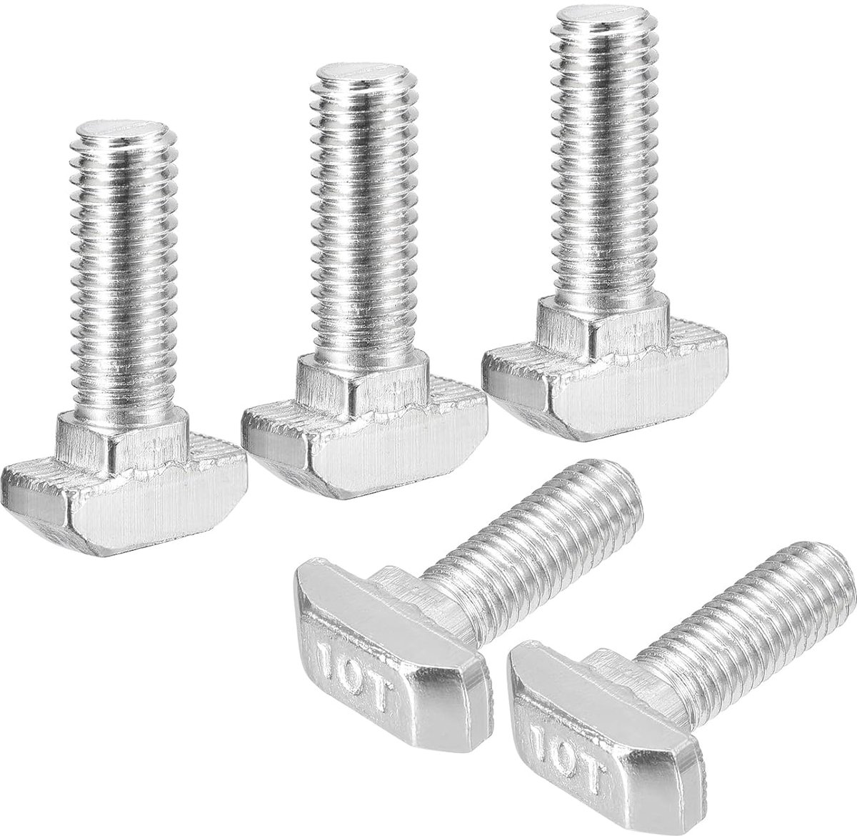 20 stuks T-groefschroeven, M8 x 25 mm hamerkop schroef T-schroef drop-in-stud voor 4545 serie T-groef aluminium profiel, 304 roestvrij staal, zilver