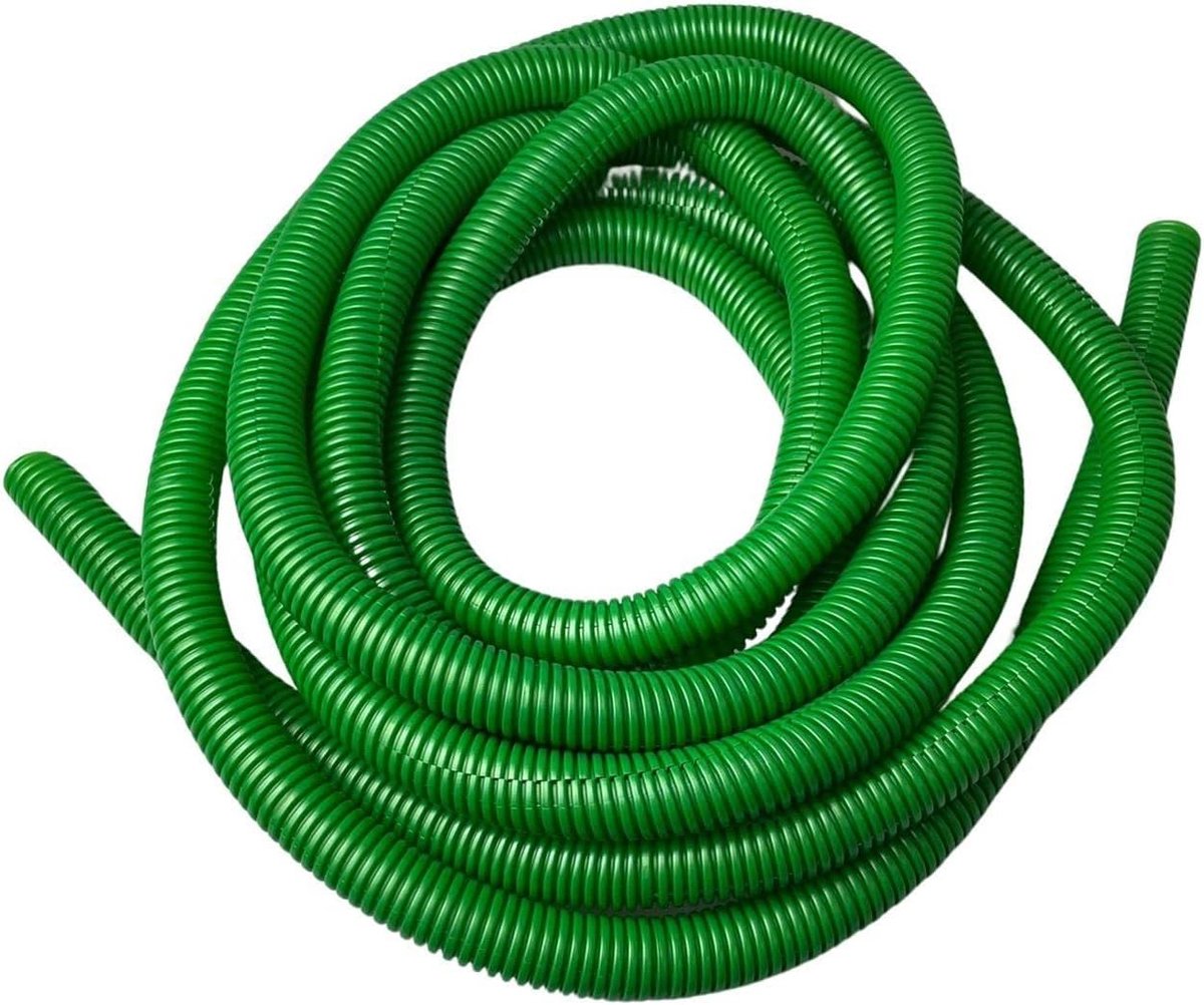 Groene Geribbelde Beschermslang Flexi Buis Split 15mm - 5m