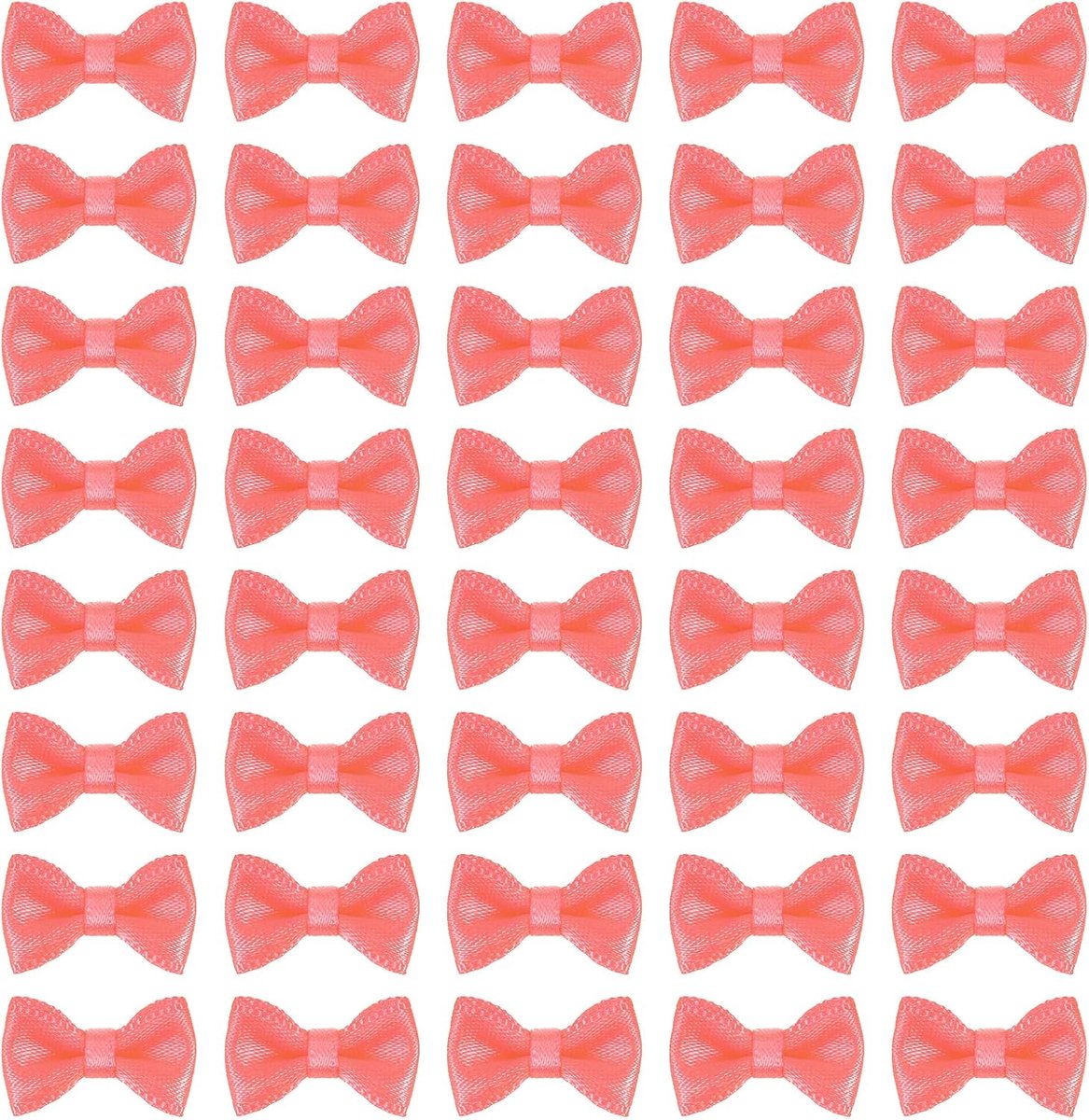 50 stuks mini-linten, 1,2 cm (0,8 inch), mini-satijnen lint om te knutselen, naaien, bruiloft, verjaardag, feest, rood