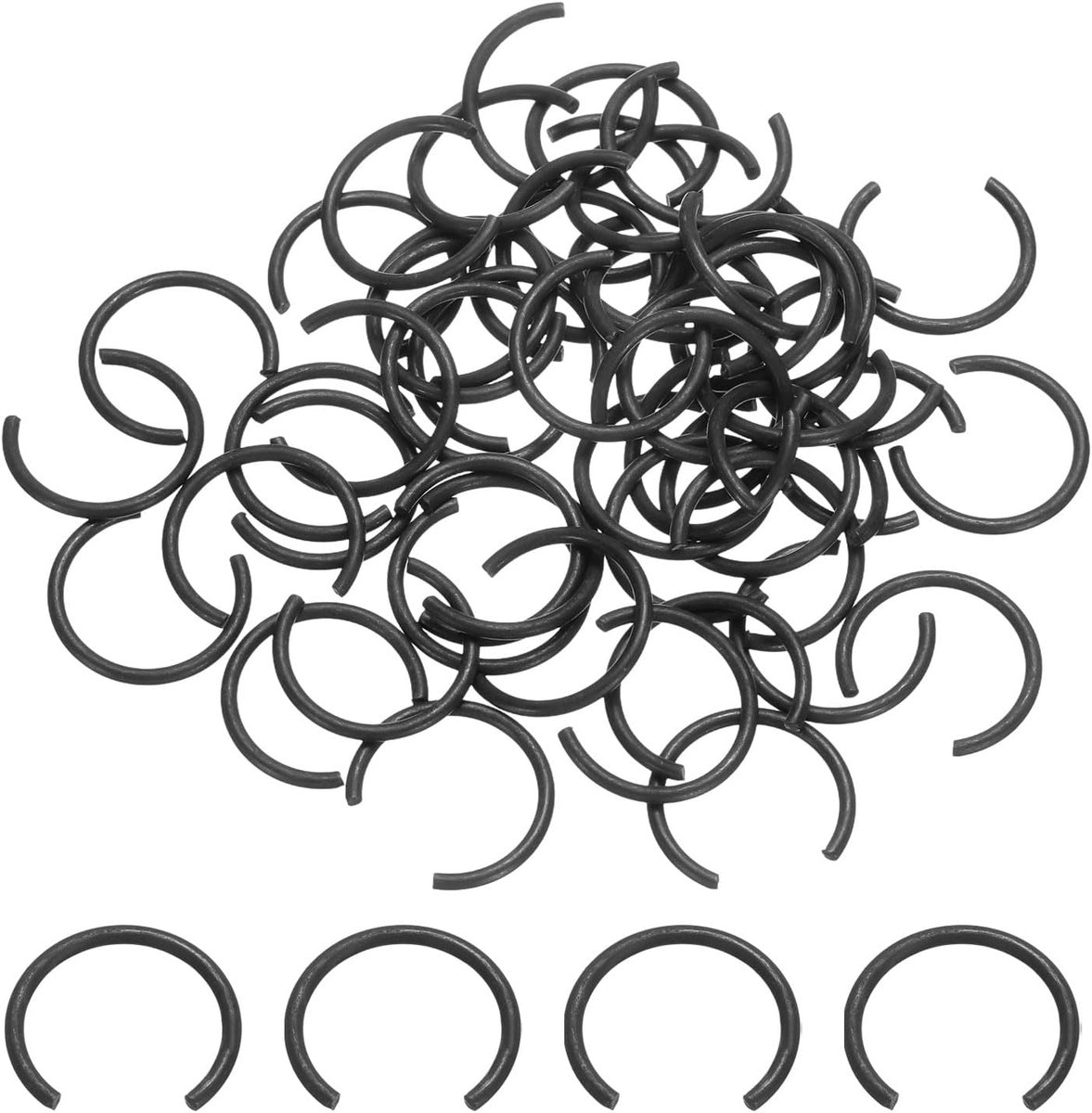 50 stuks ronde ringen van draad, interne remringen van koolstofstaal, 70 Mn, bevestigingsringen, cirkelvormige sluitringen, voor gat van 16 mm, zwart