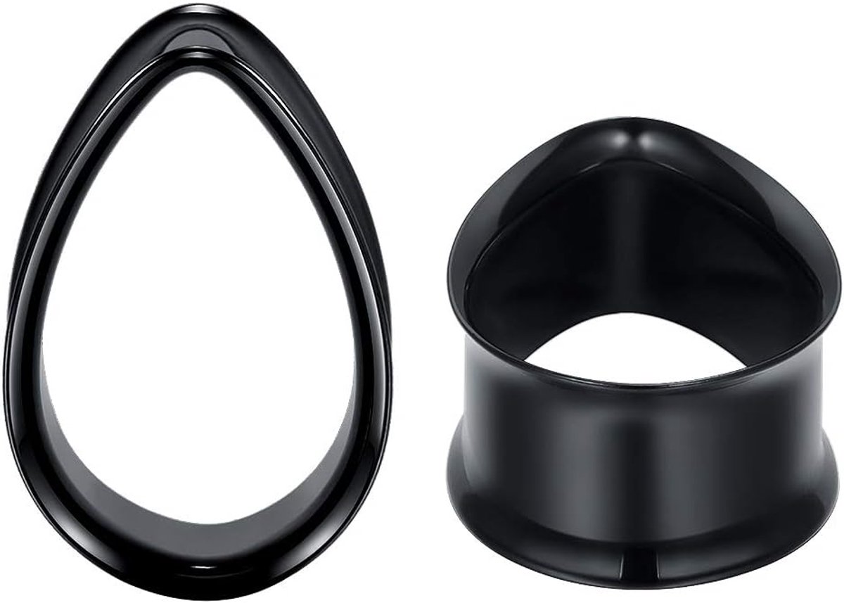 Tunnels Dubbele Uitlopende Oorbellen Upgrade Traan Drop Piercing 1 Paar Gift Verpakking Brancards 0g tot 1 Inch.
