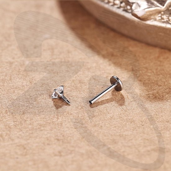 12Pcs 16G/18G Rvs Lip Piercing Sieraden Interne Draad Labret Studs Tragus Helix Conch Kraakbeen Oorbellen Stud Earring Voor Vrouwen Mannen — afbeelding 3