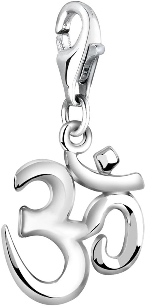 Nenalina Om karabijnhaak charm hanger voor bedelarmband van 925 sterling zilver 713205-000, Sterling zilver, Geen edelsteen