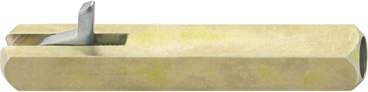0 05 0116 01014 5700 verandering drukknop eenzijdig, vierkante pin afgezet met groef 8/10 mm voor deurdikte 30-34 mm, verzinkt staal 050116, zilver