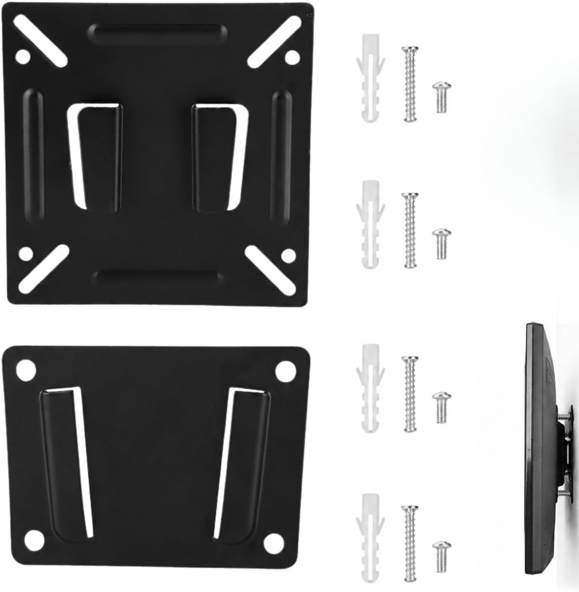 Tv-muurbeugel, beeldschermhouder, monitorhouder voor 14 - 24 inch LCD-tv, pc-scherm, zwart