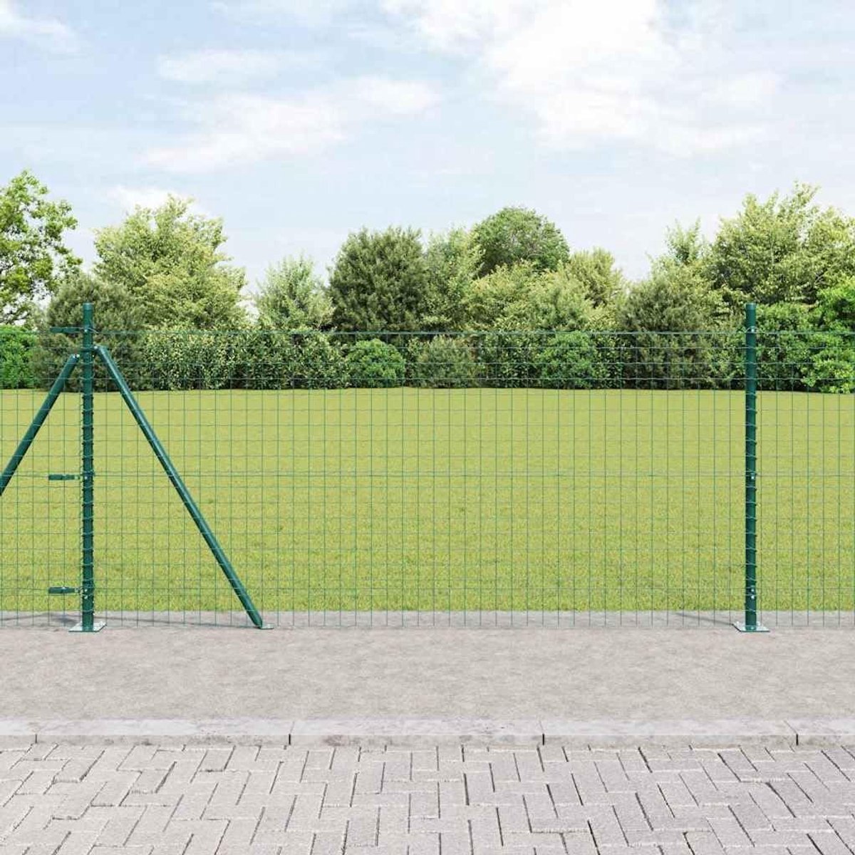Concretebasefix Tuinhek, metaal, omheiningen, weerbestendig en gepoedercoat, stabiele inkijkbescherming voor terras, erf en tuin, groen, 10 x 1 m (50 x 50 mm mesh)