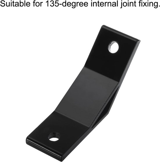 2 sets hoek 135 graden hoek van aluminium profiel, verbindingsconnector voor serie 4040 met schroeven en moeren (zwart) — afbeelding 4