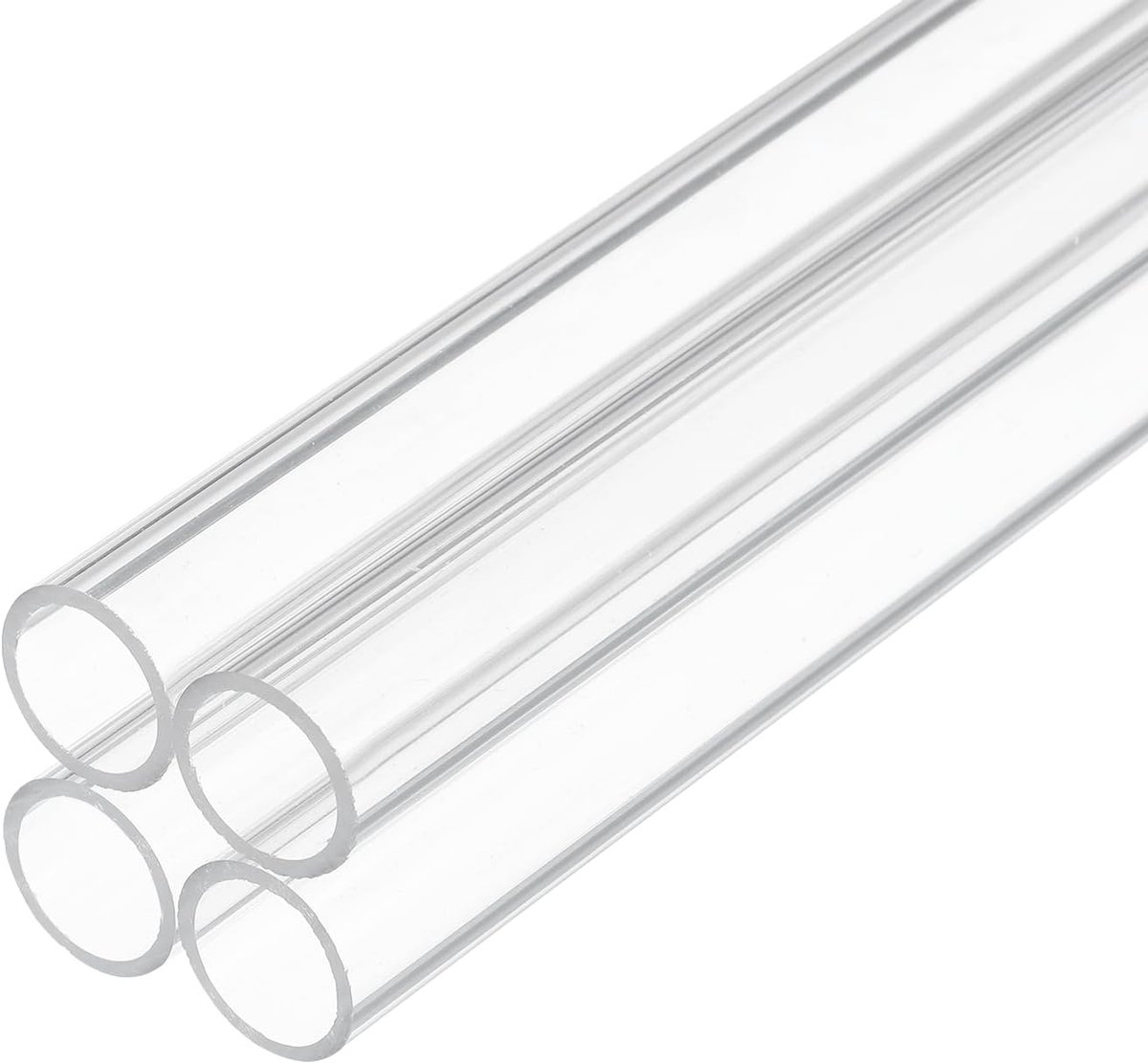 Plastic stijve buis 12 mm x 15 mm (0,5 x 0,6 inch) acryl buis ronde polycarbonaat buis, [voor sanitair, hydrauliek, aquarium, doe-het-zelf] - 4 stuks