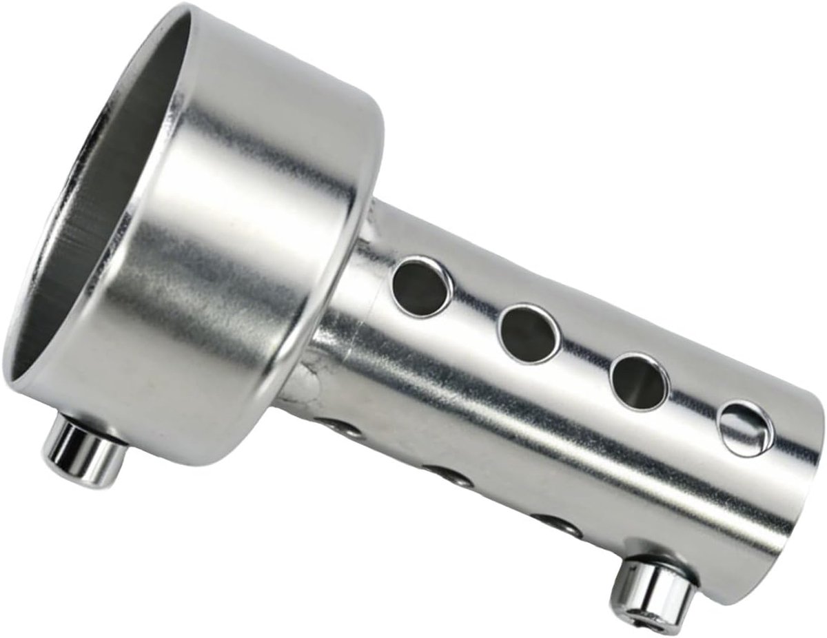 Universele uitlaatdemper voor motorfietsen, 42 mm / 1,7 inch; 45mm/1.8inch; 48 mm/1,9 inch, zilver