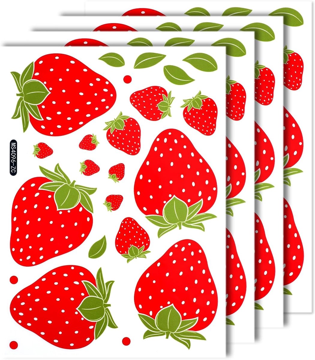 Muurstickers, Schattig Verwijderbaar Fruit Muurstickers voor Meisjes Slaapkamer Slaapzaal Eetkamer Keuken Badkamer Waterdicht Decor