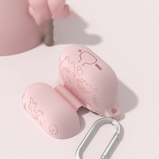 Hoesje Compatibel met AirPods 4, [Schokbestendig] Zacht Silicone Beschermend Hoesje met Karabijnhaak [Anti-vingerafdruk]-Purper van hoesje — afbeelding 3