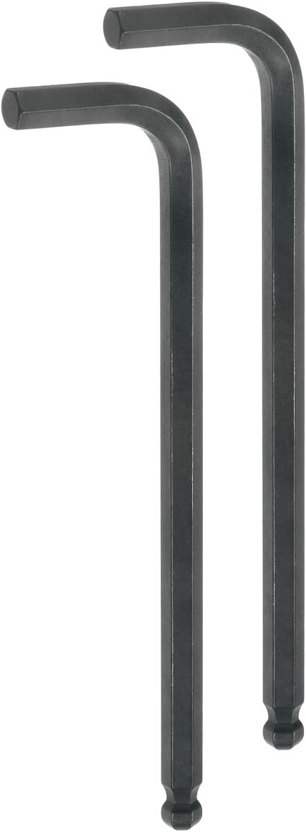 2 stuks inbussleutel met kogelkop, 5/16 inch, SAE, zeskantsleutel met lange arm, L-reparatiegereedschap van chroom-vanadium-staal voor reparaties thuis, zwart