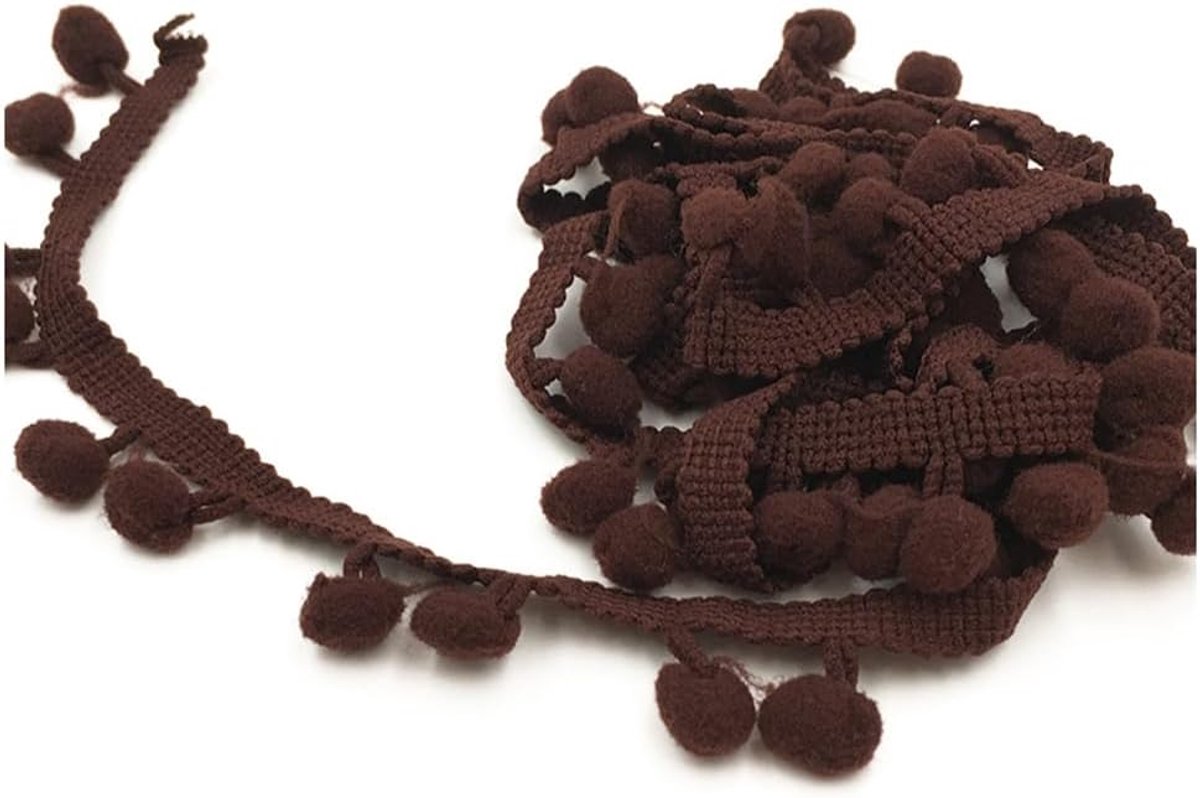 20 yards 1 cm pomponboord, pomponboord, om te naaien, kantband, franjeboord, pomponband voor thuis, gordijn, kussen, kleding, doe-het-zelf, knutselen, handwerk, decoratie, 33#donkere curry