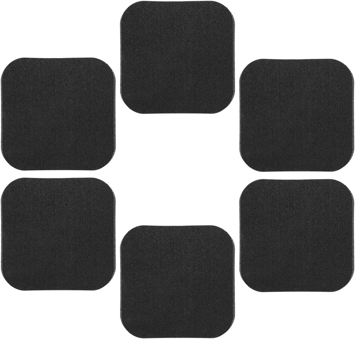 Loopband Vloermat - Hometrainer Mat Beschermer - Fitness Apparatuur Beschermen - Schokabsorberende Kern - 6 Stuks - Zwart