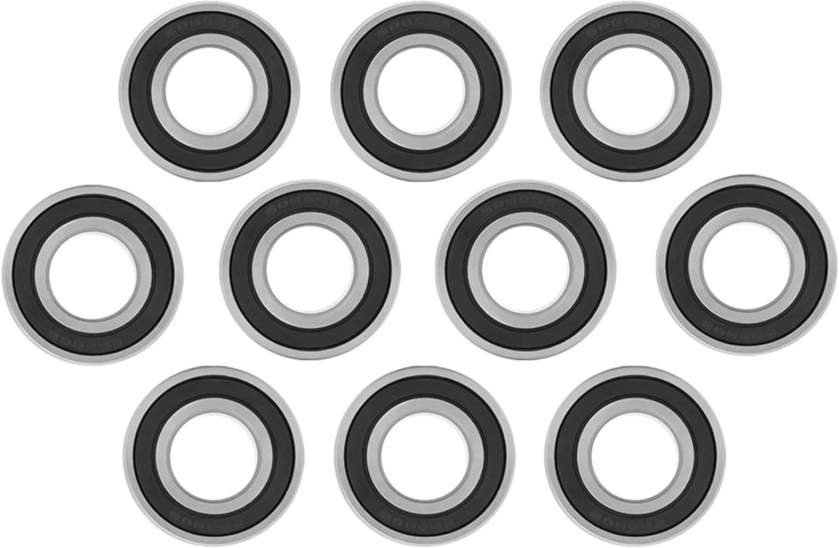 Lager, diepgroeflager met rubber, kogellager met lagerstaal 6004-2RS1 10 stuks 20x42x12 mm