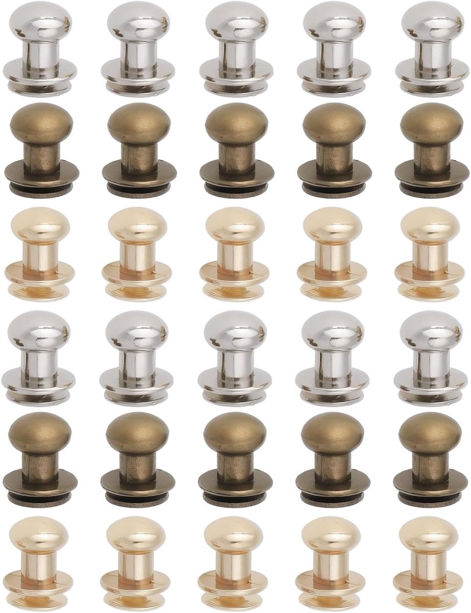30 stuks mini-ladeknoppen, juwelendoos, kleine knoppen met schroef voor meubels, deuren, kasten, kaptafels, kledingkasten, ladekasten (zilver brons goud)
