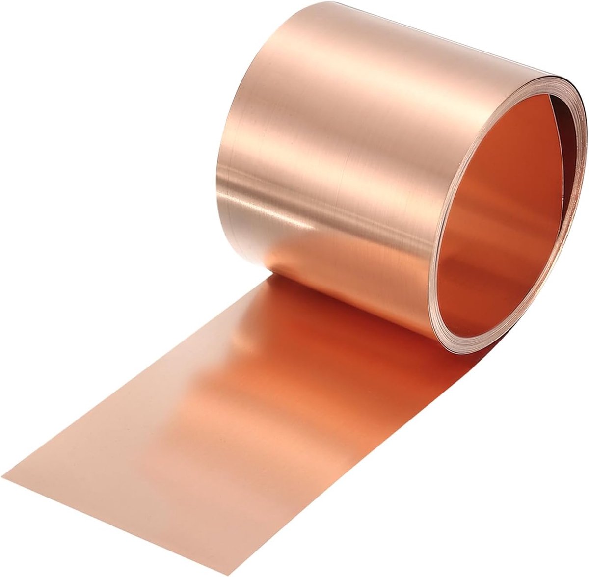 Koperfolie, 2500 mm x 50 mm x 0,08 mm, 2 inch x 8,2 ft 38 gauge 99,9% pure koperen flashing strip metalen folie plat, voor elektriciteit, doe-het-zelfprojecten (meerdere maten)