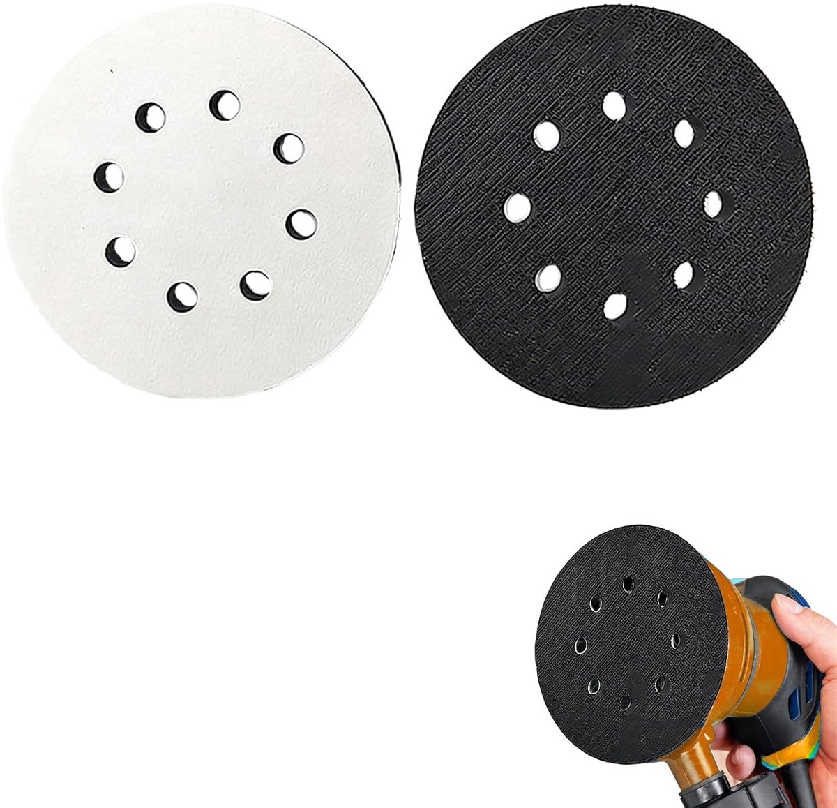 Schuurschijf voor Bosch PEX 220 A GEX 125-1 AE, schuurschijven 125 mm, rubberen schijven voor excentrische schuurmachine, ergonomisch 8 gaten voor efficiënt slijpen, schuurschijf voor Skil 7402, 2
