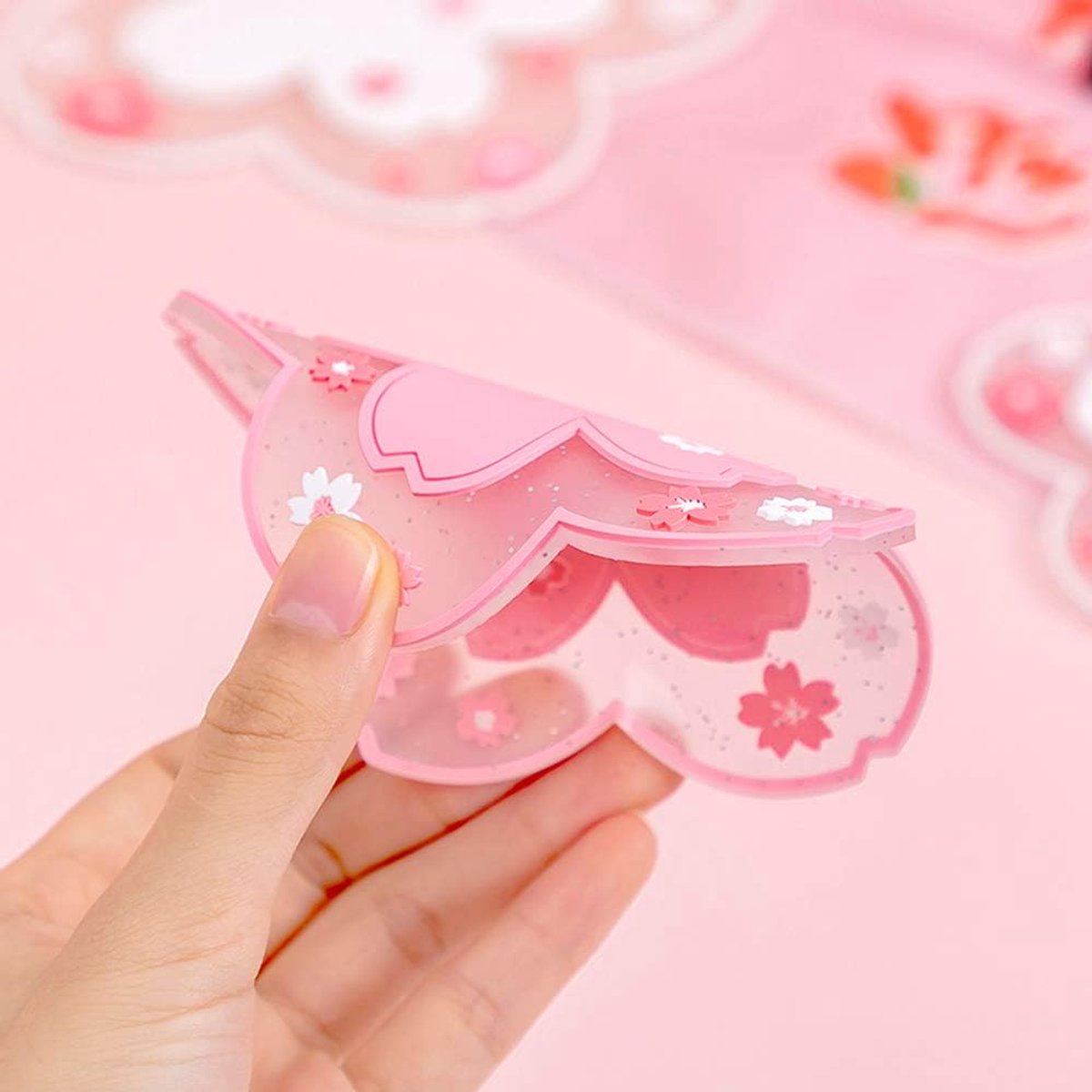 Kawaii Coaster Cup PVC Home Thee Mok Coaster Duurzaam Anti-Skid Pot Bowl pad placemat Kersenbloesem Coaster (Klein 6 stuks)
