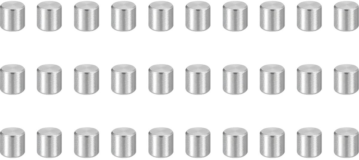 Cilindrische pennen, M5 (5 mm) x 8 mm, 304 roestvrij staal, plankhouder, pin-stang, bevestigingselementen voor metalen apparaten, meubels, houten installatie, zilver, 50 stuks