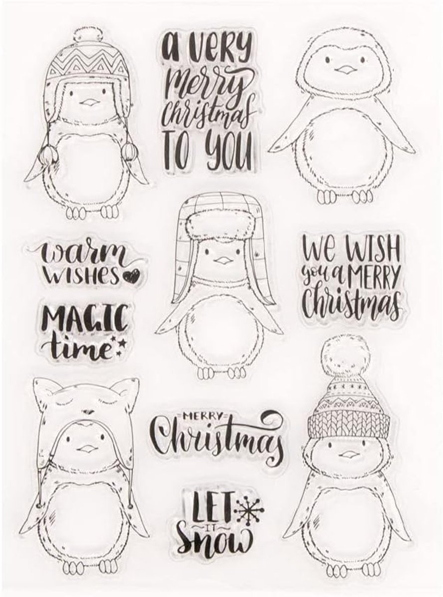 Kerststempel - Pinguïn - 11x15 cm - Hoogwaardige silicone - Perfect voor kerstkaarten maken - ShopVlot