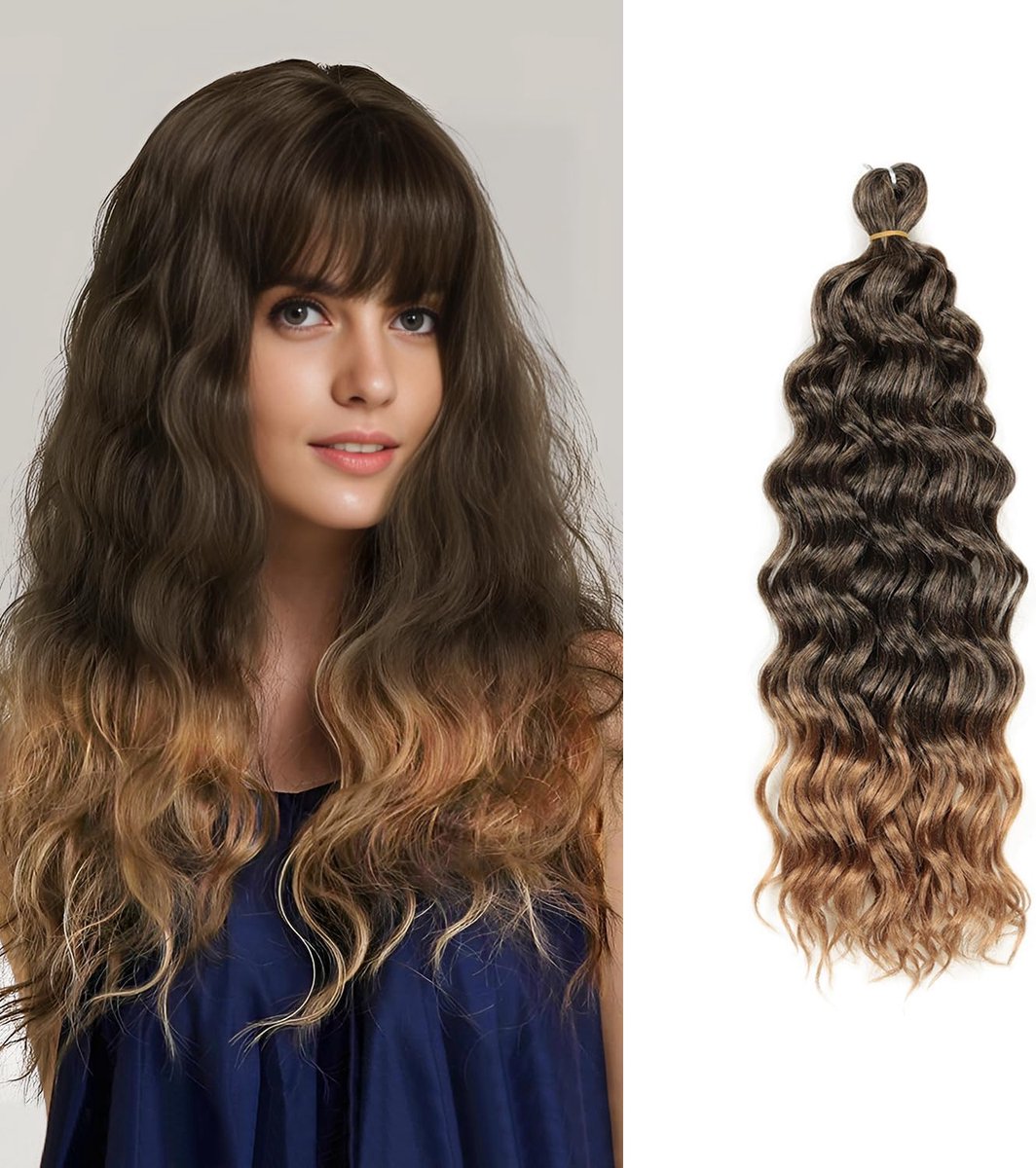 Haarextensions 18 Inch - 3 Packs Hawaii Curl - Ombre Wavy - Zacht en comfortabel - ShopVlot