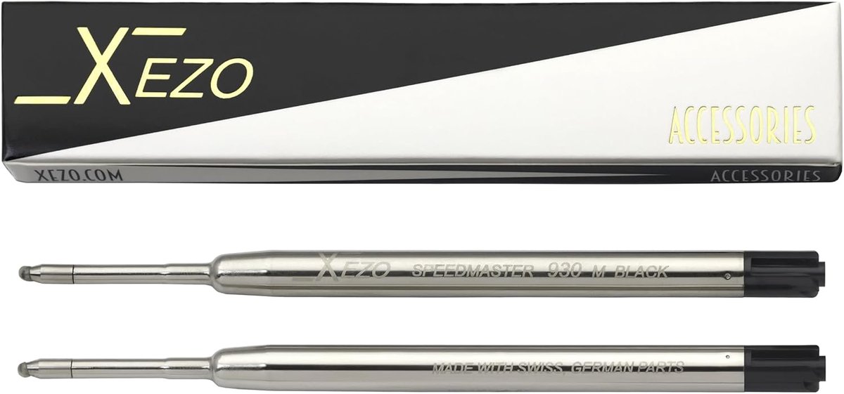 Balpen navullingen medium-fijn - zwart - 2 stuks - lang schrijfplezier - ShopVlot