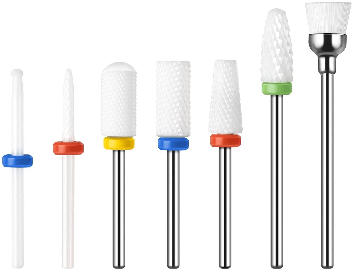 Nagelboor Set 7-delig - Keramisch - Professioneel voor Manicure en Pedicure - ShopVlot