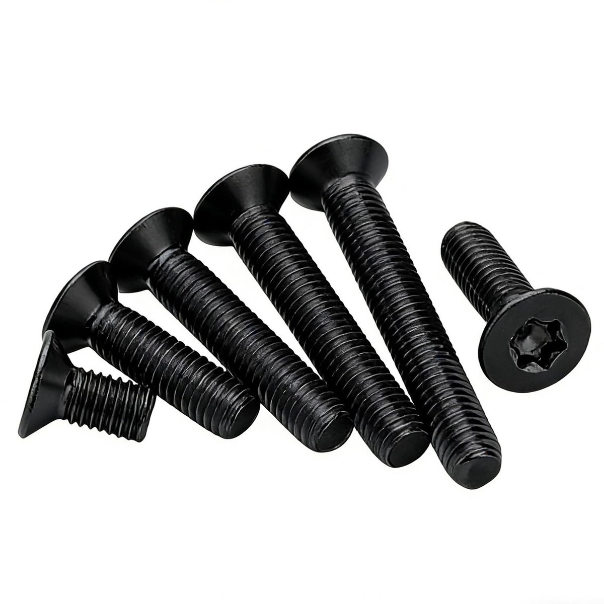 verzonken schroeven M5 x 12 mm - roestvrij staal A2 - zwarte torx-schroeven - corrosiebestendig - ShopVlot